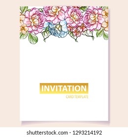 Romantic wedding invitation card suite. Wedding, marriage, bridal, birthday, Valentine's day.