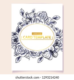 Romantic wedding invitation card suite. Wedding, marriage, bridal, birthday, Valentine's day.