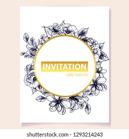 Romantic wedding invitation card suite. Wedding, marriage, bridal, birthday, Valentine's day.