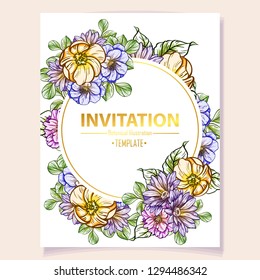 Romantic wedding invitation card suite. Wedding, marriage, bridal, birthday, Valentine's day.