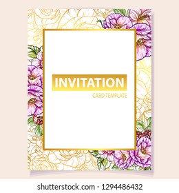 Romantic wedding invitation card suite. Wedding, marriage, bridal, birthday, Valentine's day.