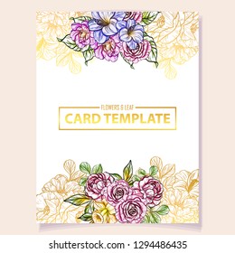 Romantic wedding invitation card suite. Wedding, marriage, bridal, birthday, Valentine's day.