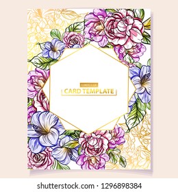 Romantic wedding invitation card suite. Wedding, marriage, bridal, birthday, Valentine's day.