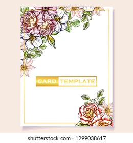 Romantic wedding invitation card suite. Wedding, marriage, bridal, birthday, Valentine's day.