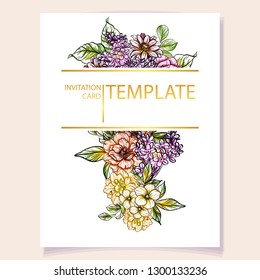 Romantic wedding invitation card suite. Wedding, marriage, bridal, birthday, Valentine's day.
