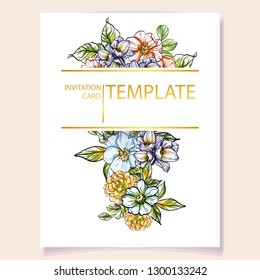 Romantic wedding invitation card suite. Wedding, marriage, bridal, birthday, Valentine's day.