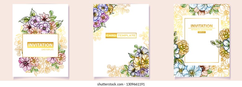 Romantic wedding invitation card suite. Wedding, marriage, bridal, birthday, Valentine's day.