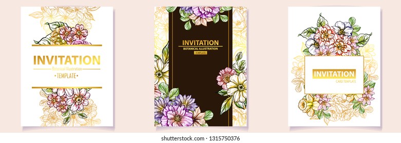 Romantic wedding invitation card suite. Wedding, marriage, bridal, birthday, Valentine's day.