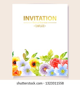Romantic wedding invitation card suite. Wedding, marriage, bridal, birthday, Valentine's day.