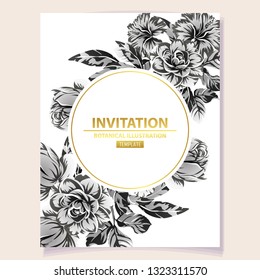 Romantic wedding invitation card suite. Wedding, marriage, bridal, birthday, Valentine's day.