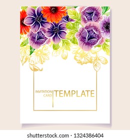 Romantic wedding invitation card suite. Wedding, marriage, bridal, birthday, Valentine's day.
