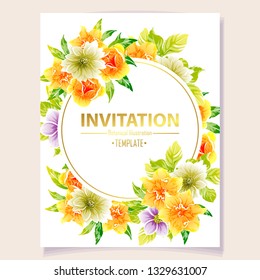 Romantic wedding invitation card suite. Wedding, marriage, bridal, birthday, Valentine's day.