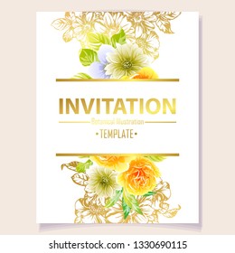 Romantic wedding invitation card suite. Wedding, marriage, bridal, birthday, Valentine's day.