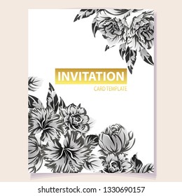 Romantic wedding invitation card suite. Wedding, marriage, bridal, birthday, Valentine's day.