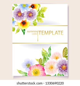 Romantic wedding invitation card suite. Wedding, marriage, bridal, birthday, Valentine's day.