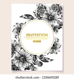 Romantic wedding invitation card suite. Wedding, marriage, bridal, birthday, Valentine's day.