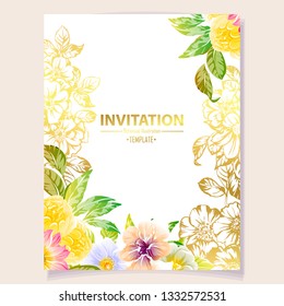 Romantic wedding invitation card suite. Wedding, marriage, bridal, birthday, Valentine's day.