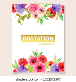 Romantic wedding invitation card suite. Wedding, marriage, bridal, birthday, Valentine's day.