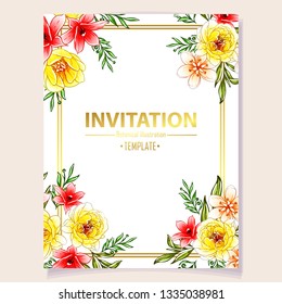 Romantic wedding invitation card suite. Wedding, marriage, bridal, birthday, Valentine's day.
