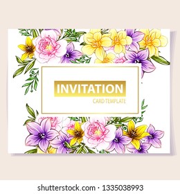 Romantic wedding invitation card suite. Wedding, marriage, bridal, birthday, Valentine's day.