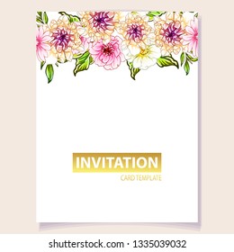 Romantic wedding invitation card suite. Wedding, marriage, bridal, birthday, Valentine's day.