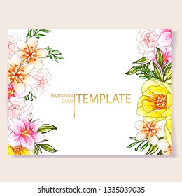 Romantic wedding invitation card suite. Wedding, marriage, bridal, birthday, Valentine's day.