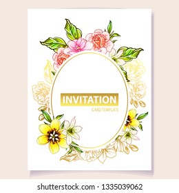 Romantic wedding invitation card suite. Wedding, marriage, bridal, birthday, Valentine's day.