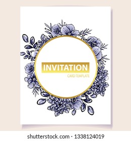 Romantic wedding invitation card suite. Wedding, marriage, bridal, birthday, Valentine's day.