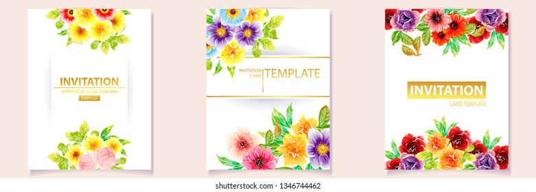 Romantic wedding invitation card suite. Wedding, marriage, bridal, birthday, Valentine's day.