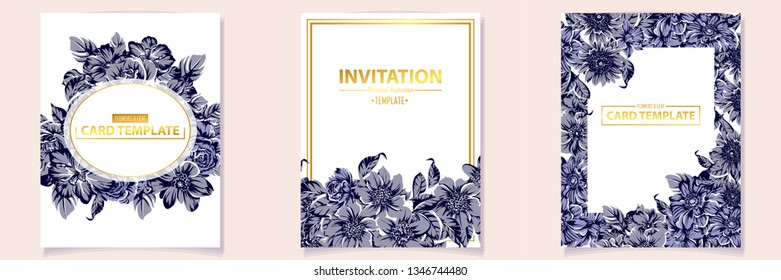 Romantic wedding invitation card suite. Wedding, marriage, bridal, birthday, Valentine's day.