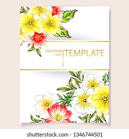 Romantic wedding invitation card suite. Wedding, marriage, bridal, birthday, Valentine's day.