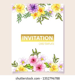 Romantic wedding invitation card suite. Wedding, marriage, bridal, birthday, Valentine's day.