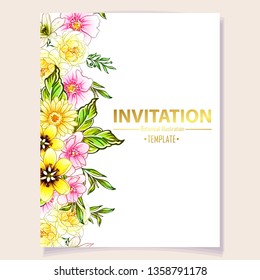 Romantic wedding invitation card suite. Wedding, marriage, bridal, birthday, Valentine's day.