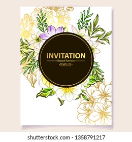 Romantic wedding invitation card suite. Wedding, marriage, bridal, birthday, Valentine's day.