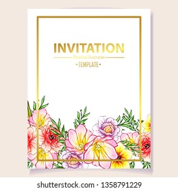 Romantic wedding invitation card suite. Wedding, marriage, bridal, birthday, Valentine's day.
