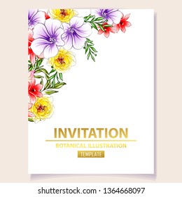 Romantic wedding invitation card suite. Wedding, marriage, bridal, birthday, Valentine's day.