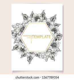 Romantic wedding invitation card suite. Wedding, marriage, bridal, birthday, Valentine's day.