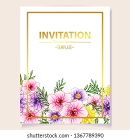 Romantic wedding invitation card suite. Wedding, marriage, bridal, birthday, Valentine's day.