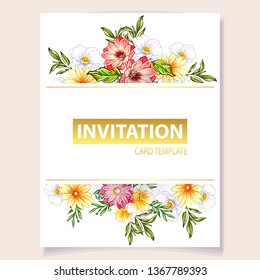 Romantic wedding invitation card suite. Wedding, marriage, bridal, birthday, Valentine's day.