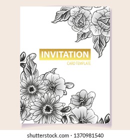 Romantic wedding invitation card suite. Wedding, marriage, bridal, birthday, Valentine's day.