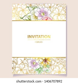 Romantic wedding invitation card suite. Wedding, marriage, bridal, birthday, Valentine's day.