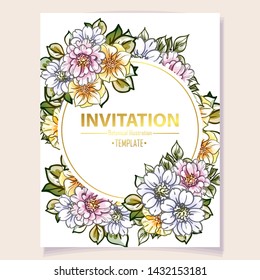 Romantic wedding invitation card suite. Wedding, marriage, bridal, birthday, Valentine's day.