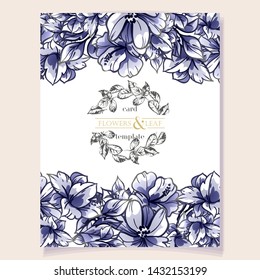 Romantic wedding invitation card suite. Wedding, marriage, bridal, birthday, Valentine's day.