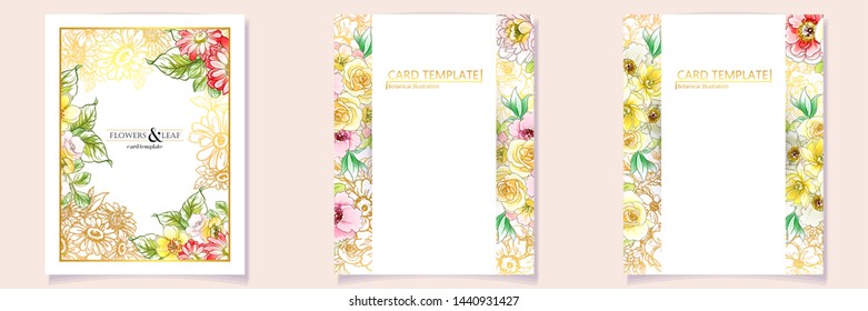 Romantic wedding invitation card suite. Wedding, marriage, bridal, birthday, Valentine's day.