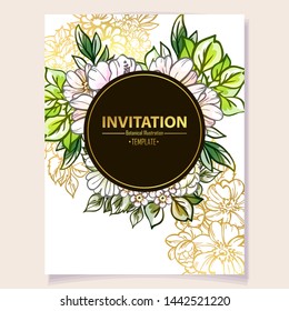 Romantic wedding invitation card suite. Wedding, marriage, bridal, birthday, Valentine's day.