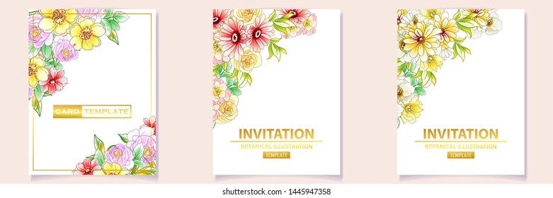Romantic wedding invitation card suite. Wedding, marriage, bridal, birthday, Valentine's day.