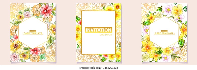 Romantic wedding invitation card suite. Wedding, marriage, bridal, birthday, Valentine's day.