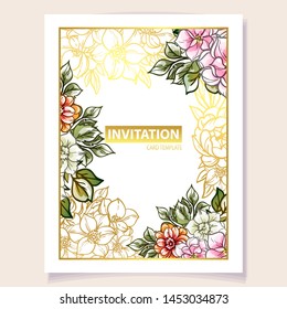 Romantic wedding invitation card suite. Wedding, marriage, bridal, birthday, Valentine's day.