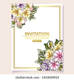 Romantic wedding invitation card suite. Wedding, marriage, bridal, birthday, Valentine's day.