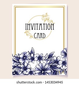 Romantic wedding invitation card suite. Wedding, marriage, bridal, birthday, Valentine's day.